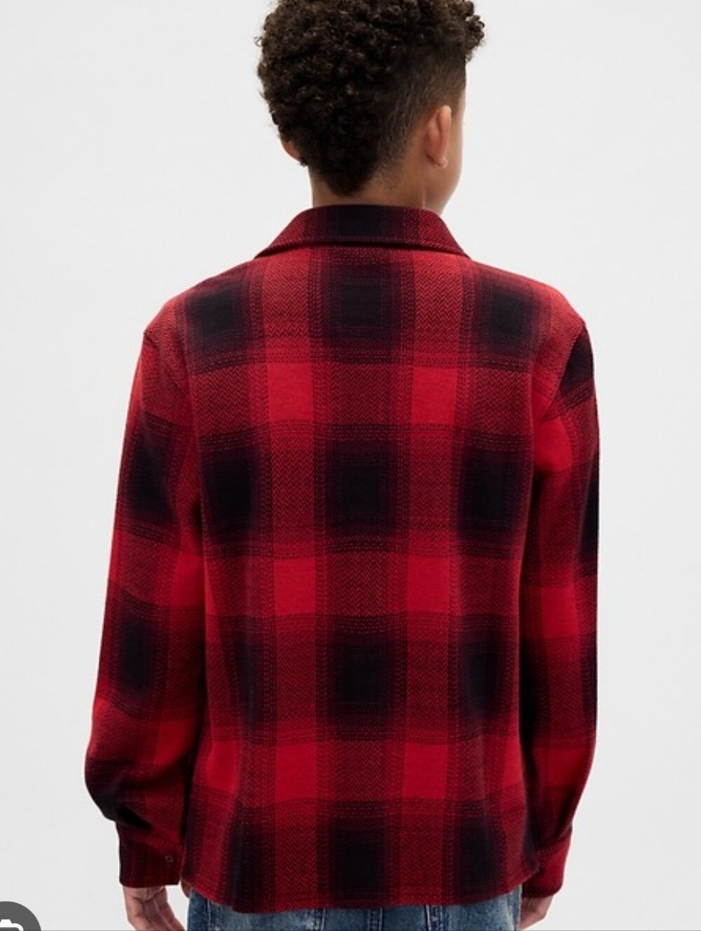 Armani Exchange Red and Black Plaid Jacket